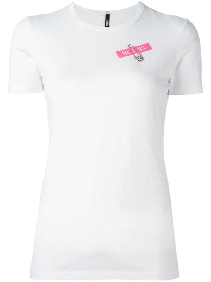 Versus - Safety Pin T-shirt - Women - Cotton/spandex/elastane - M, White, Cotton/spandex/elastane