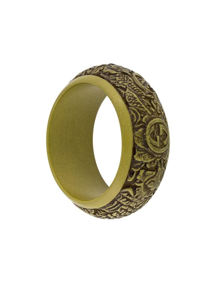 Gucci Logo Carved Bracelet - Green