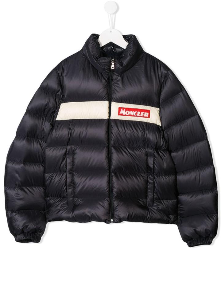 Moncler Kids Teen Logo Padded Jacket - Blue