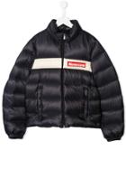 Moncler Kids Teen Logo Padded Jacket - Blue