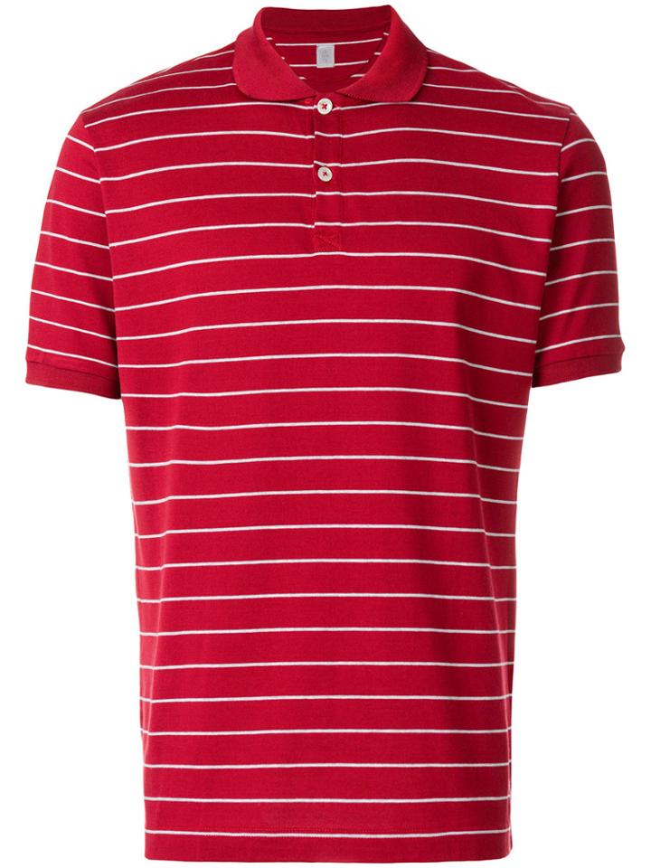 Eleventy Striped Polo Shirt - Red