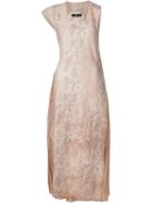Uma Wang Pleated Back Dress, Women's, Size: M, Nude/neutrals, Cotton/linen/flax/silk