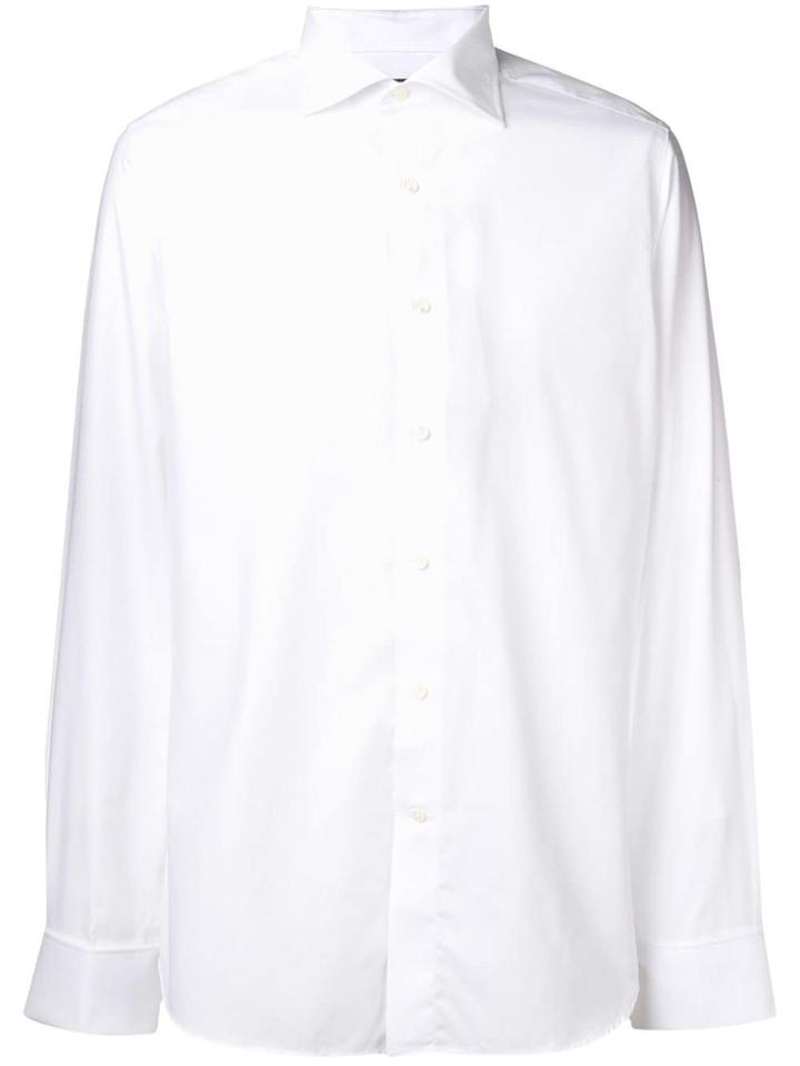 Canali Plain Formal Shirt - White