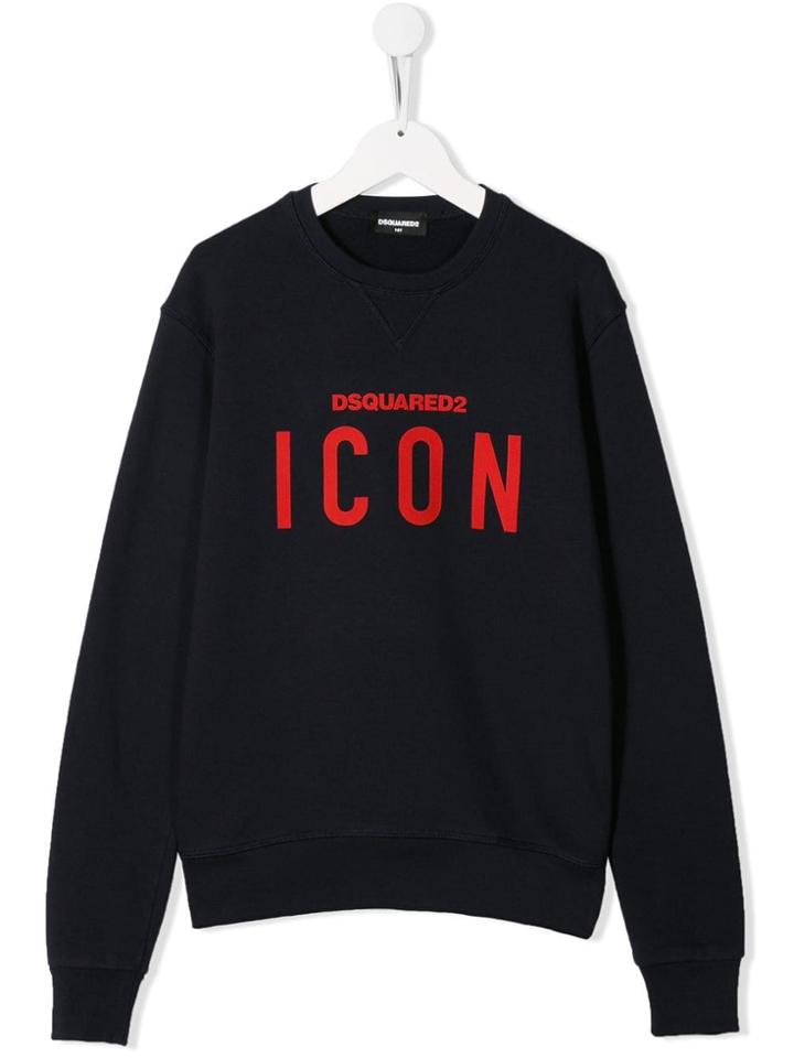 Dsquared2 Kids Teen Icon Print Sweatshirt - Blue