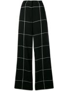 Iceberg Checked Wide Leg Trousers - Black