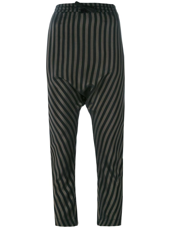 Nude - Striped Drop-crotch Trousers - Women - Cupro - 42, Women's, Black, Cupro