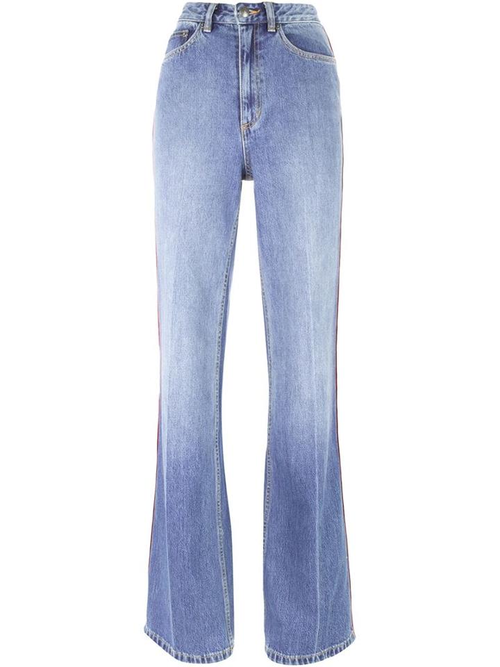 Marc By Marc Jacobs Piped Flared Jeans, Women's, Size: 28, Blue, Cotton