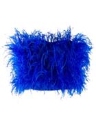 Attico Feathers Strapless Top - Blue