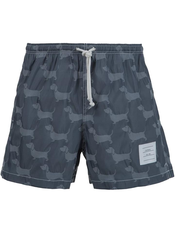 Thom Browne Dog Print Swim Shorts