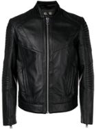 Les Hommes Urban Panelled Biker Jacket - Black