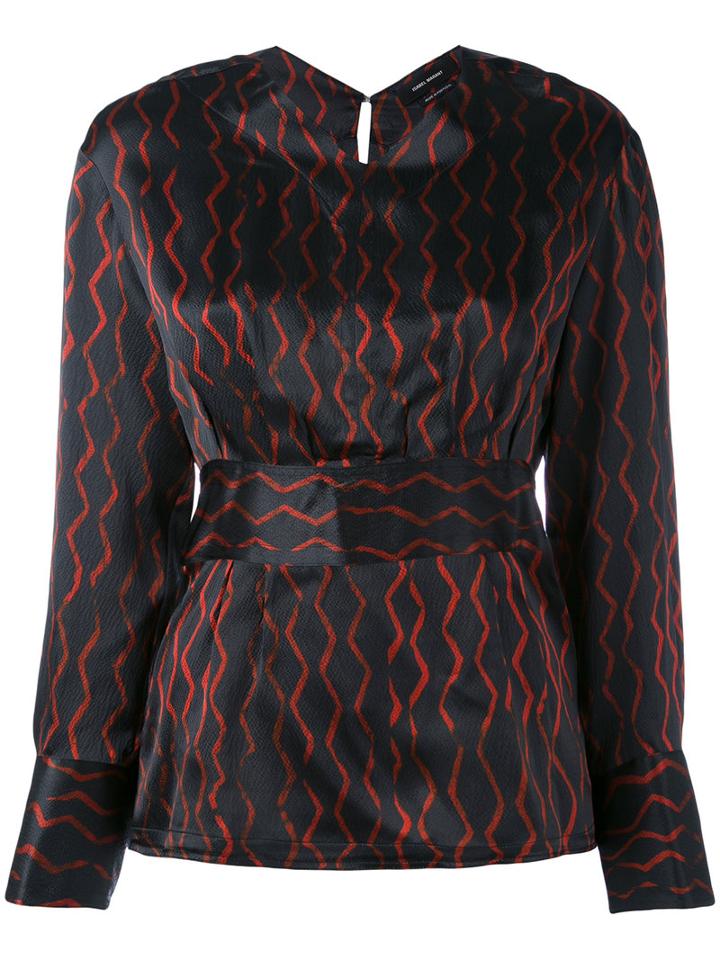 Isabel Marant - Patterned Blouse - Women - Silk - 38, Black, Silk
