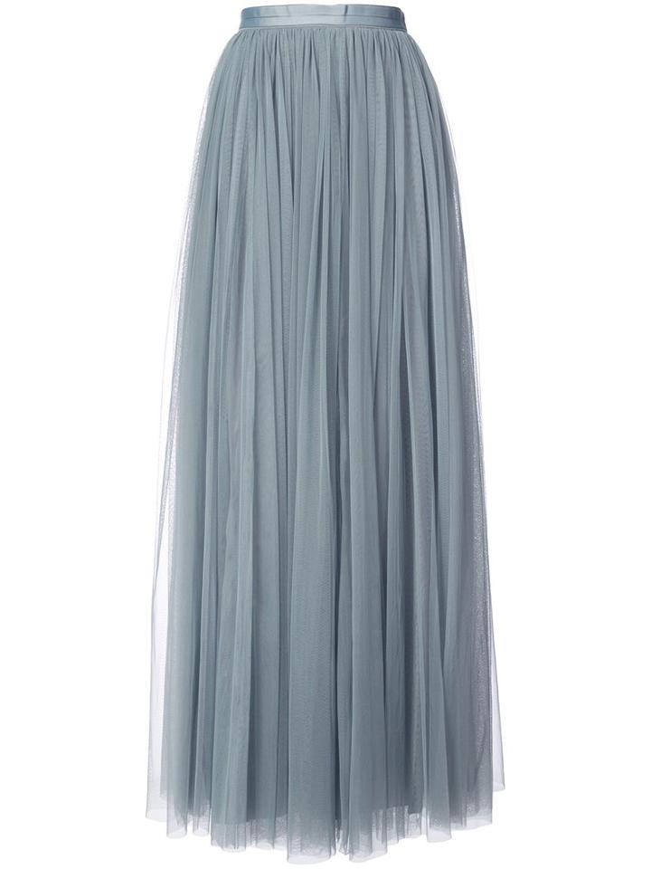 Needle & Thread - Pleated Maxi Skirt - Women - Nylon/polyester - 0, Grey, Nylon/polyester