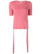 See By Chloé Ribbed Side Tie Top, Women's, Size: Xs, Pink/purple, Wool