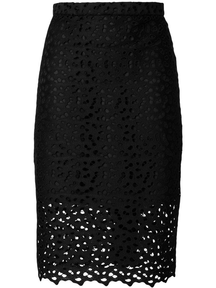 Boutique Moschino - Lace Layered Skirt - Women - Polyester/acetate/viscose - 46, Black, Polyester/acetate/viscose