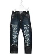 Philipp Plein Kids Distressed Jeans, Boy's, Size: 10 Yrs, Blue