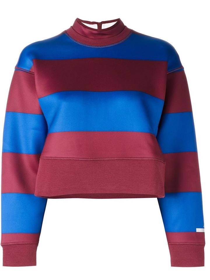 Adidas By Stella Mccartney Striped Cropped Sweatshirt