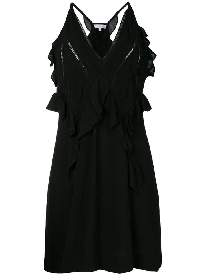 Iro Ruffle V-neck Dress - Black