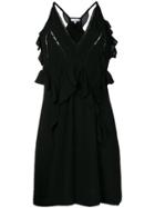 Iro Ruffle V-neck Dress - Black