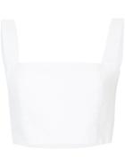 Venroy Back Tie Cropped Top - White