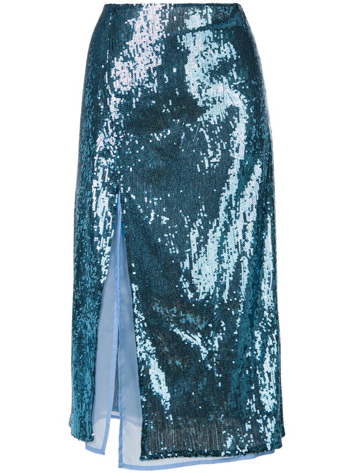 Christian Pellizzari Sequin Embellished Skirt - Blue