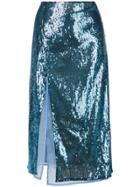 Christian Pellizzari Sequin Embellished Skirt - Blue