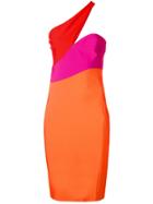 Mugler Asymmetric Neck Dress - Multicolour