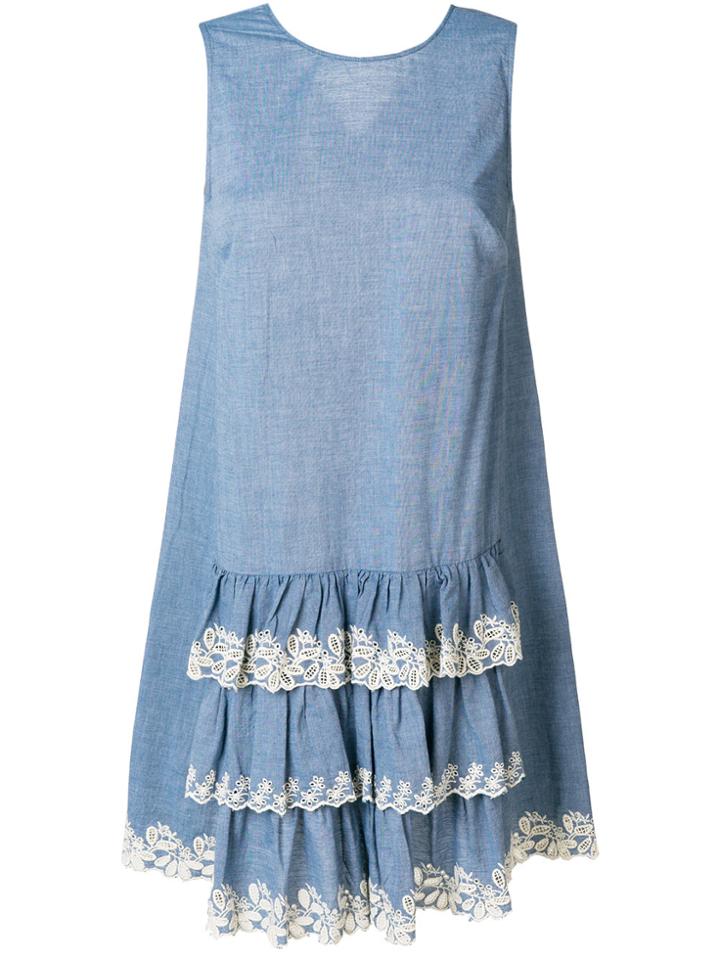 Twin-set Tiered Short Dress - Blue