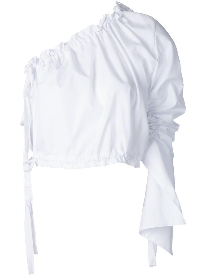 Georgia Alice Crescent One Shoulder Shirt, Women's, Size: 6, White, Cotton