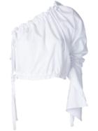Georgia Alice Crescent One Shoulder Shirt, Women's, Size: 6, White, Cotton