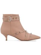 Red Valentino Red(v) Studded Ankle Boots - Pink