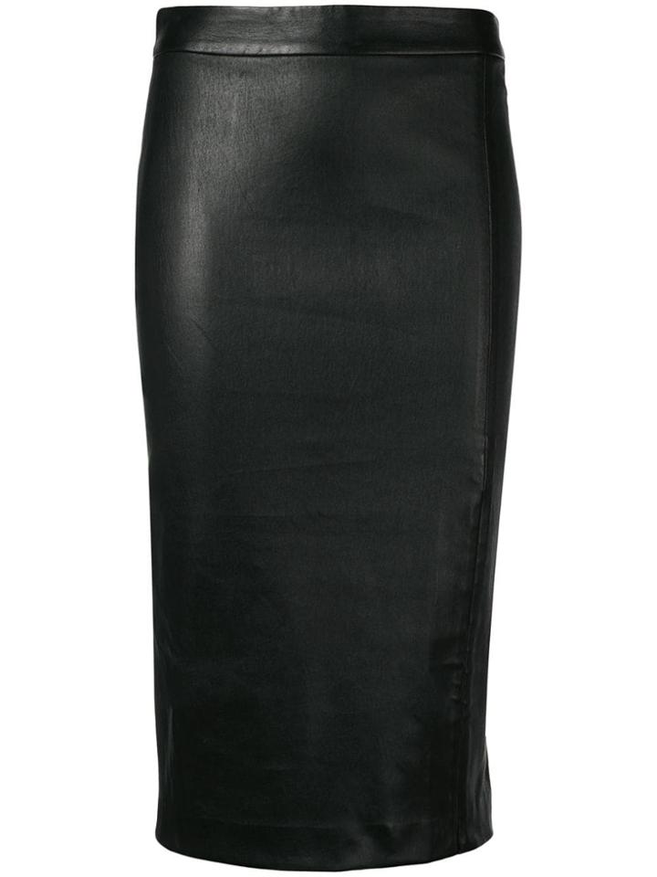 Theory Nappa Pencil Skirt - Black