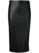 Theory Nappa Pencil Skirt - Black