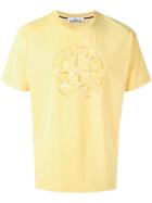 Stone Island Logo Print T-shirt, Men's, Size: Medium, Yellow/orange, Cotton