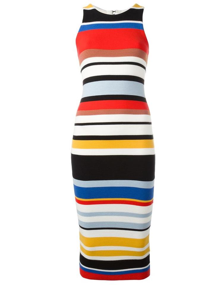 Alice+olivia Striped Fitted Dress, Women's, Size: Small, Nylon/viscose