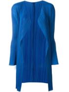 Pleats Please By Issey Miyake Pleated Cardigan, Women's, Size: 3, Blue, Polyester