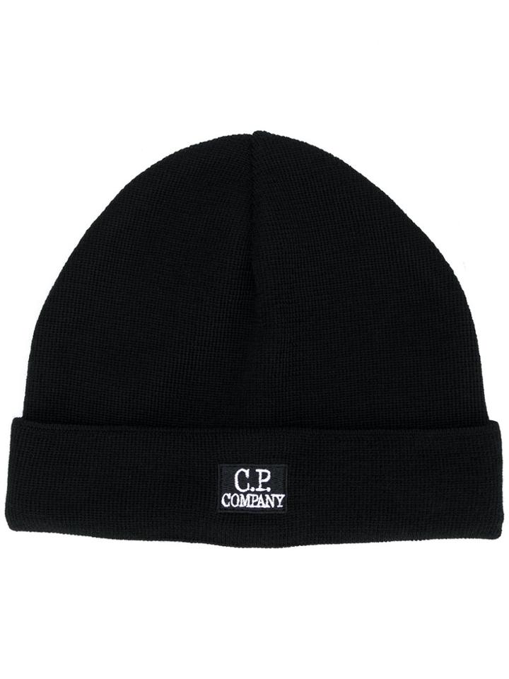 Cp Company Logo Beanie - Black