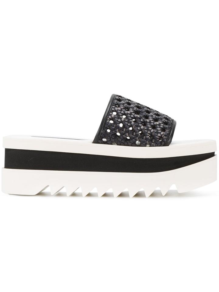 Stella Mccartney Woven Platform Slides - Black