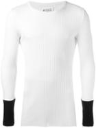 Maison Margiela Monochrome Ribbed Knit Top, Men's, Size: 46, White, Cotton