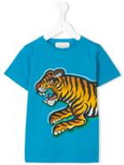 Gucci Kids Tiger Print T-shirt, Toddler Boy's, Size: 5 Yrs, Blue