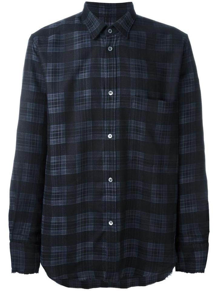 Golden Goose Deluxe Brand Plaid Shirt, Men's, Size: Large, Black, Virgin Wool/cotton