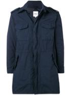 Aspesi Flap Pocket Zipped Coat - Blue