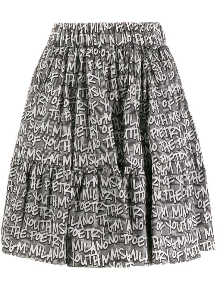 Msgm Printed Skirt - Black