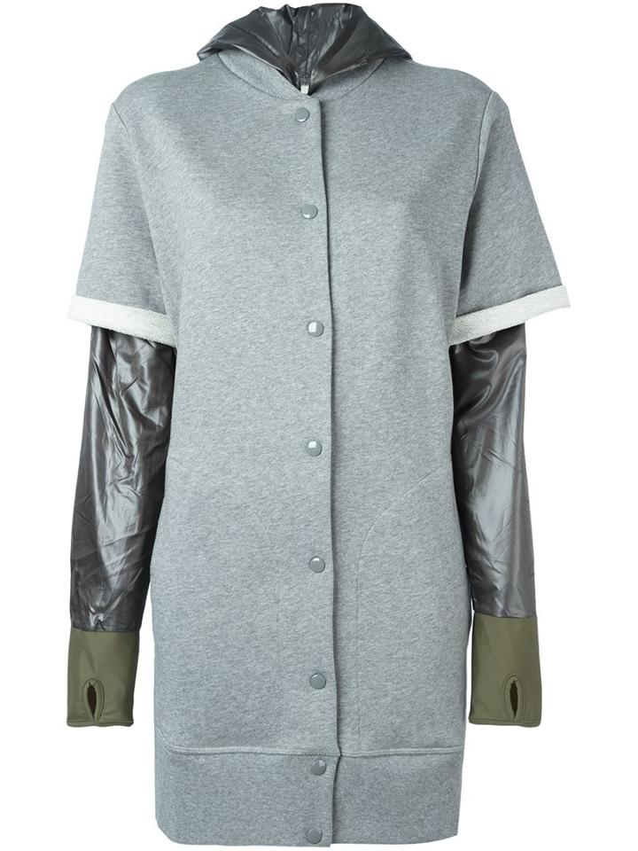 Maison Margiela Layered Long Jacket, Women's, Size: Small, Grey, Cotton/polyester