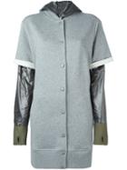 Maison Margiela Layered Long Jacket, Women's, Size: Small, Grey, Cotton/polyester
