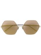 Bottega Veneta Eyewear Hexagonal Shaped Sunglasses - Gold
