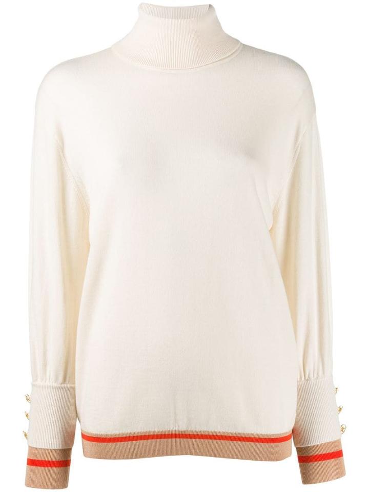 Elisabetta Franchi Contrast Trim Sweater - White