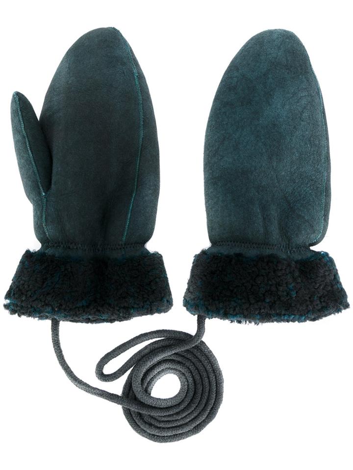 Blood Brother Shearling Gloves - Blue