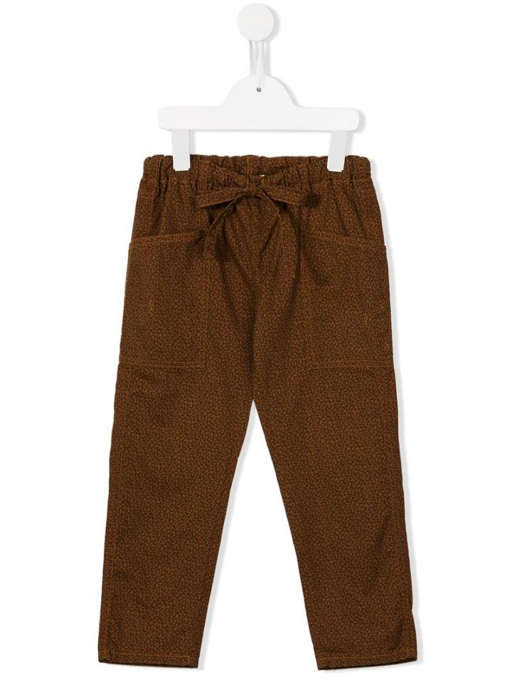Maan Printed Drawstring Trousers, Girl's, Size: 6 Yrs, Brown