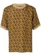 Fendi Ff Motif Print T-shirt - Brown
