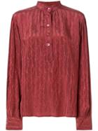 Gucci Pre-owned Mandarin Collar Embroidered Shirt - Pink